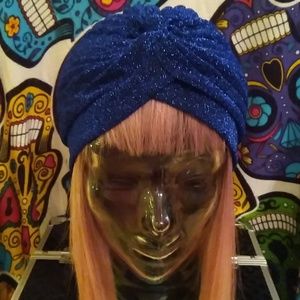 Glittery Blue Turban